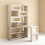 Bibliothèque-bureau extensible en L en bois massif de style rétro-1290292019-1290292018