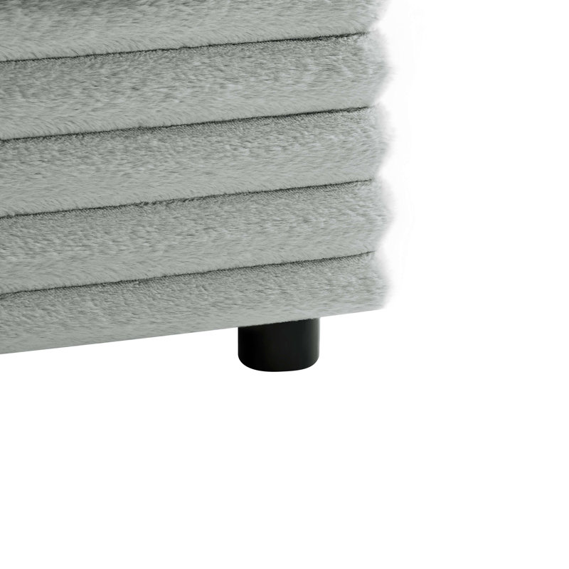 Jenny Plush Polyester 40 In. Square Ottoman