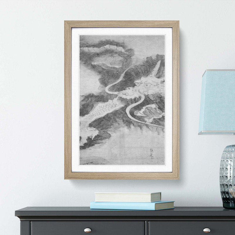 Dragon by Tawaraya Sotatsu - Picture Frame Painting Print, 65cm H x 48cm W x 2cm D, Oak Framed