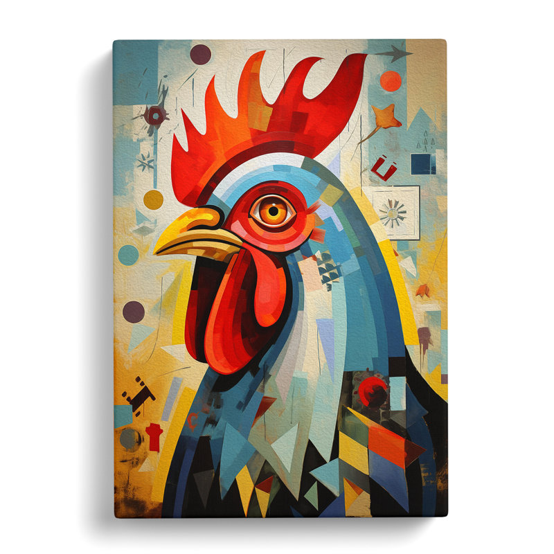 Chicken Constructivism - Wrapped Canvas Print, 50cm H x 35cm W x 3cm D