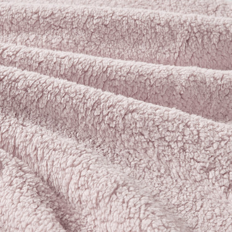 Ensemble d'édredon réversible en sherpa double / grand, Édredon grand et 2 taies décoratives, Mauve clair