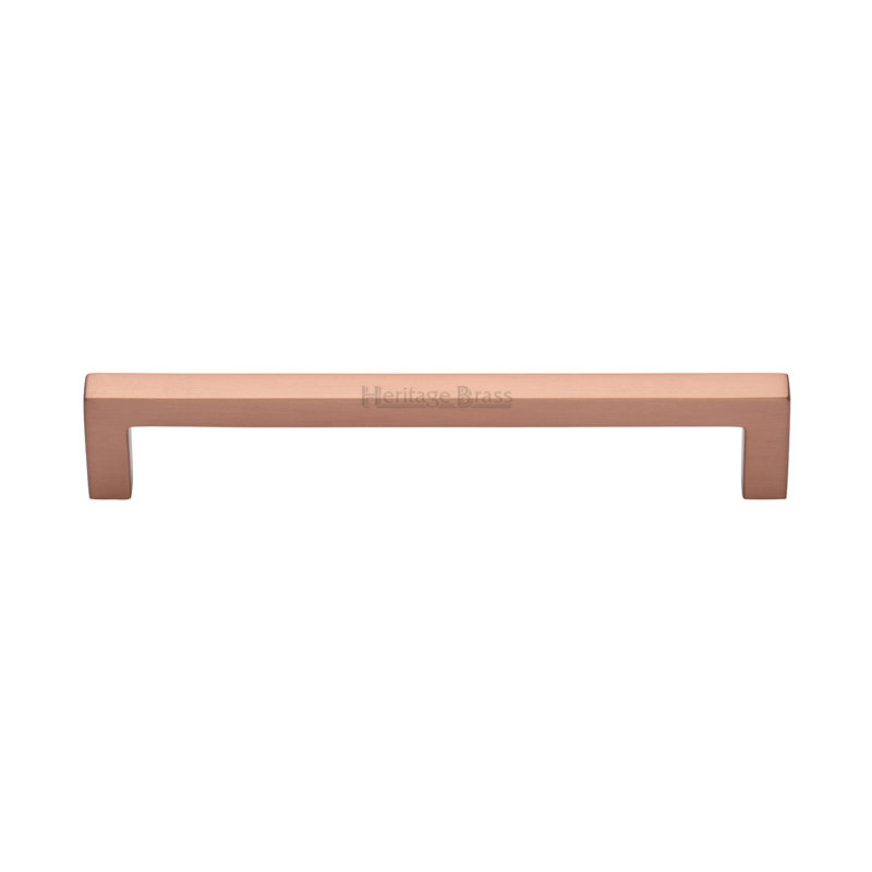 Heritage Brass Metro Heritage Cabinet Pull City Design, Satin Rose Gold, 17cm L x 1cm W