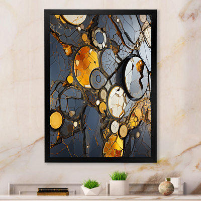Marbre jaune et élégance I - art mural géométrique