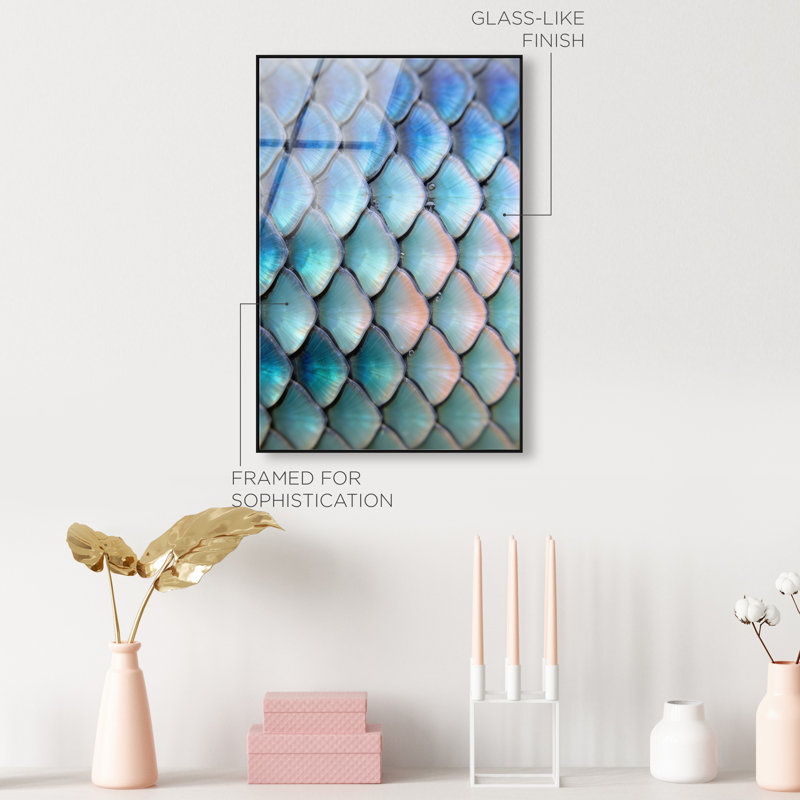 Mermaid Zoom Print by Oliver Gal, 37"H x 25"W, Black Floater Frame