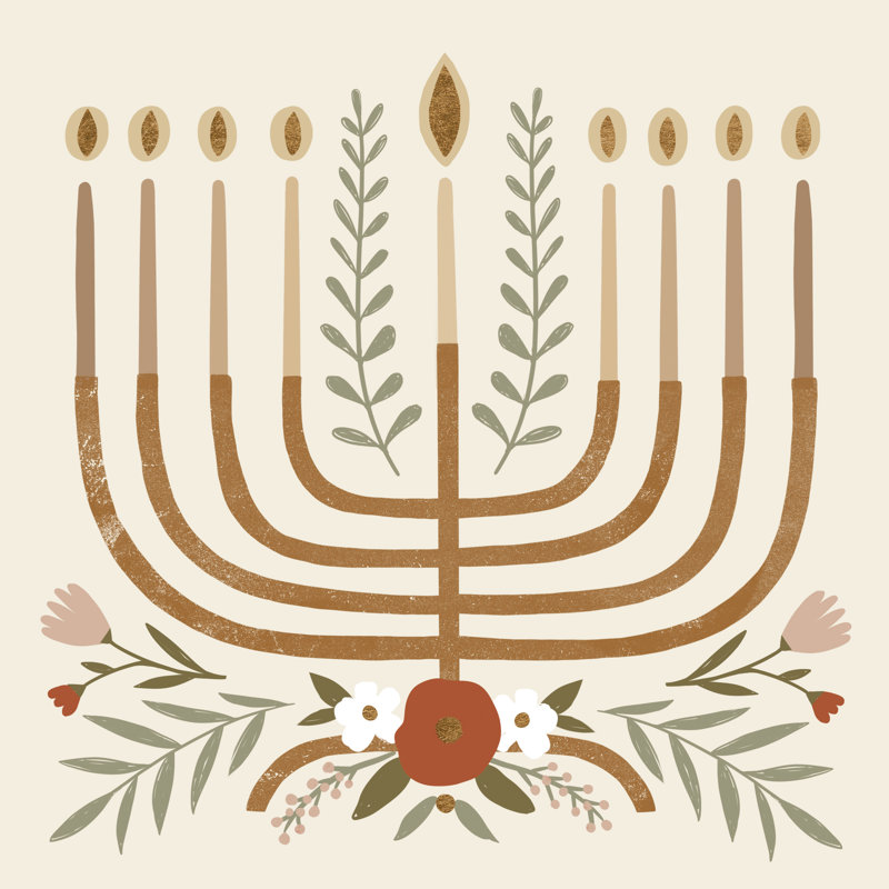 «Natural Hanukkah I» par Victoria Barnes, impression sur toile tendue, H 12 po x l 12 po