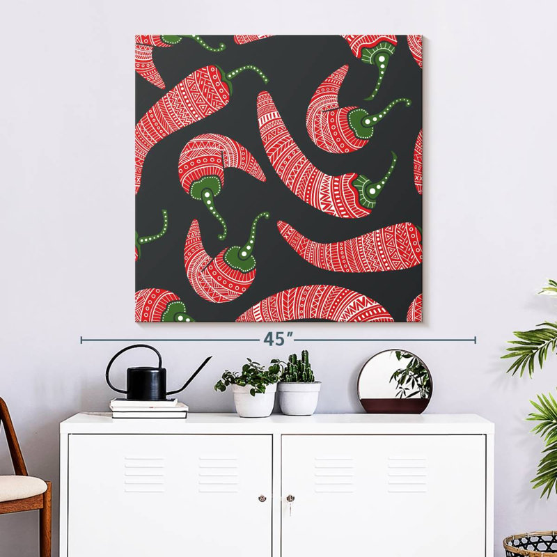 Yarlin Tribal Chili Pattern, 33" H x 33" W