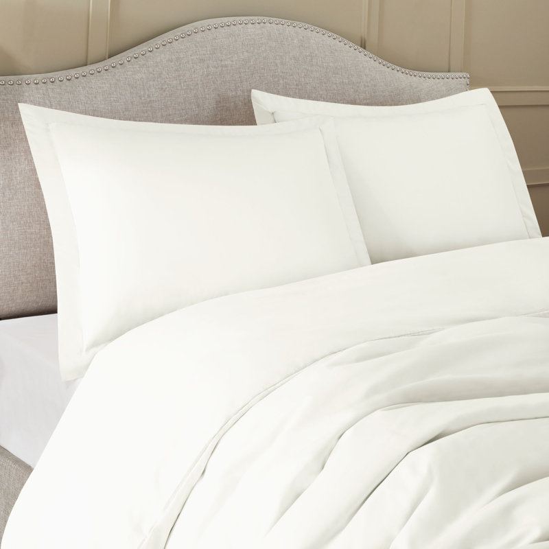  Ensemble de housse de couette ultra-doux, Blanc cassé, Housse de couette très grand californien et 2 tai