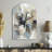 Beige And Grey Unbounded Creativity I - Arch Shape Abstract Painting 3D Wall Clock-104241036