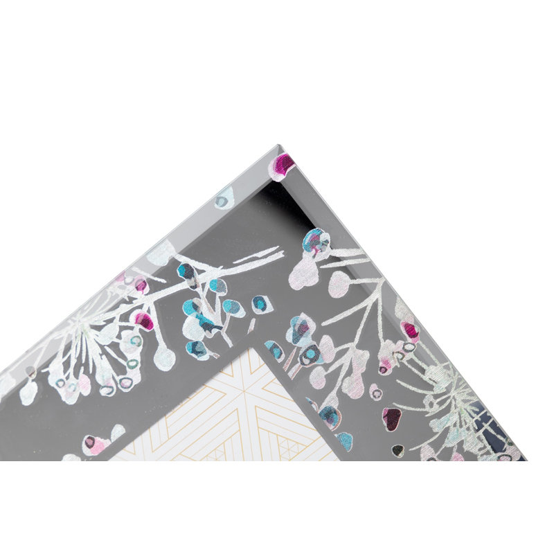 Foil Printing Glass Photoframe, 23 cm H x 18 cm W x 2 cm D