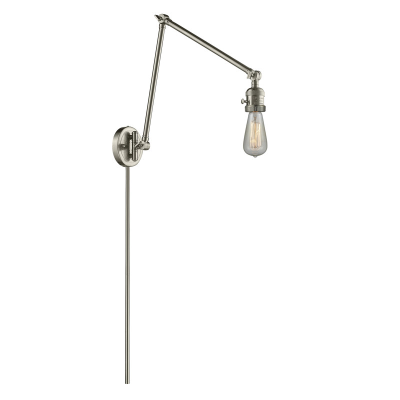 Allaryce Swing Arm Sconce, Brushed Satin Nickel, Bulb Not Included