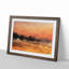 Boat Under an Orange Sunset in Abstract - Framed Print-55679497-55679498