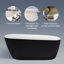 Baignoire de trempage autoportante en acrylique L 59 po x l 28 po, drain et trop-plein chromés, conception moderne pour salles de bain luxueuses-64490090