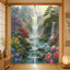 2 pièces de rideaux en cascade, impression de paysage luxuriant, accents floraux éclatants, tissu filtrant la lumière, conception à passe-tringle, pour le salon, la chambre à coucher, le balcon, la décoration intérieure