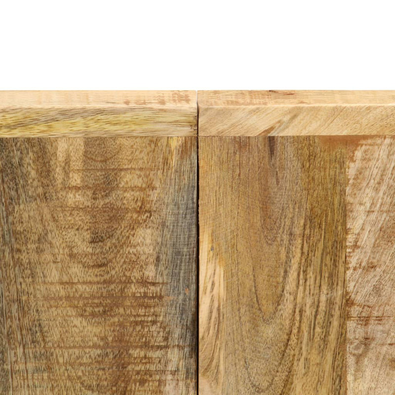 Dining Table Solid Mango Wood, 27.6" W x  55.1" L, Black