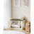 Cat Litter Box Enclosure, Hidden Litter Box Furniture with Removable Dividers, Reversible Entrance Left or Right Side,Cat House, Rustic White and Brown-549862269-570226904