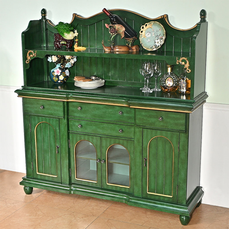 American Country-style Distressed Solid Birch Pantry Cabinet