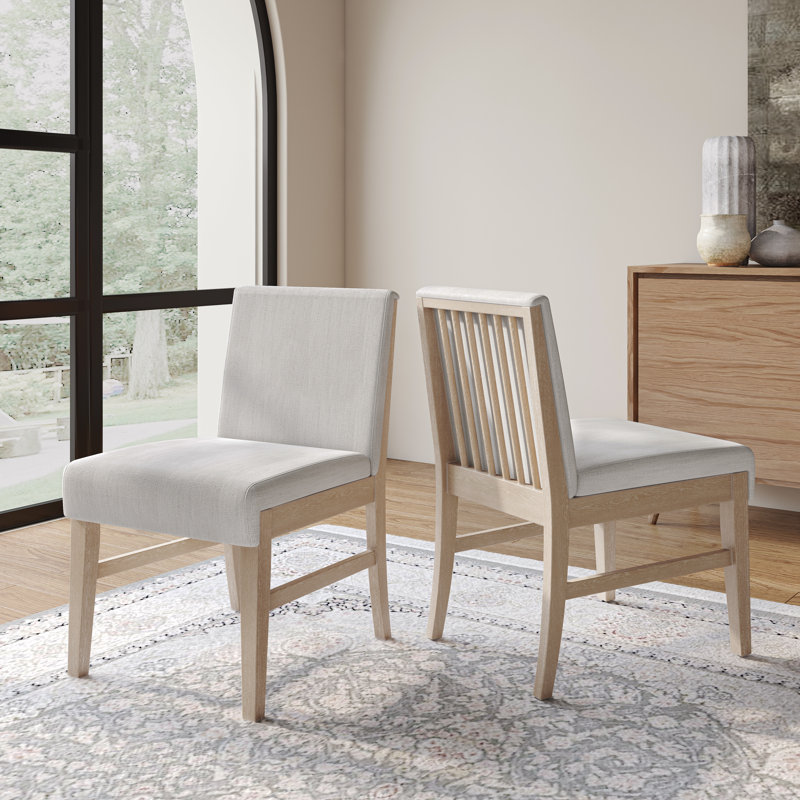 Jeraldy Wood Dining Chairs, Set of 2, Light Oak