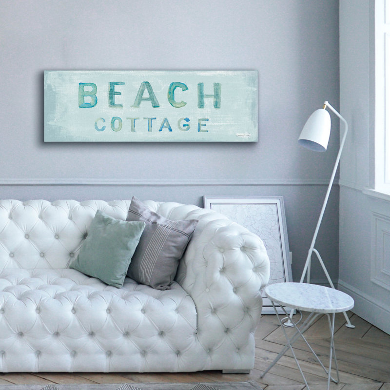 «Highland Dunes», «Beach Cottage Sign» par Danhui Nai, art mural sur toile, H 20 po x l 60 po