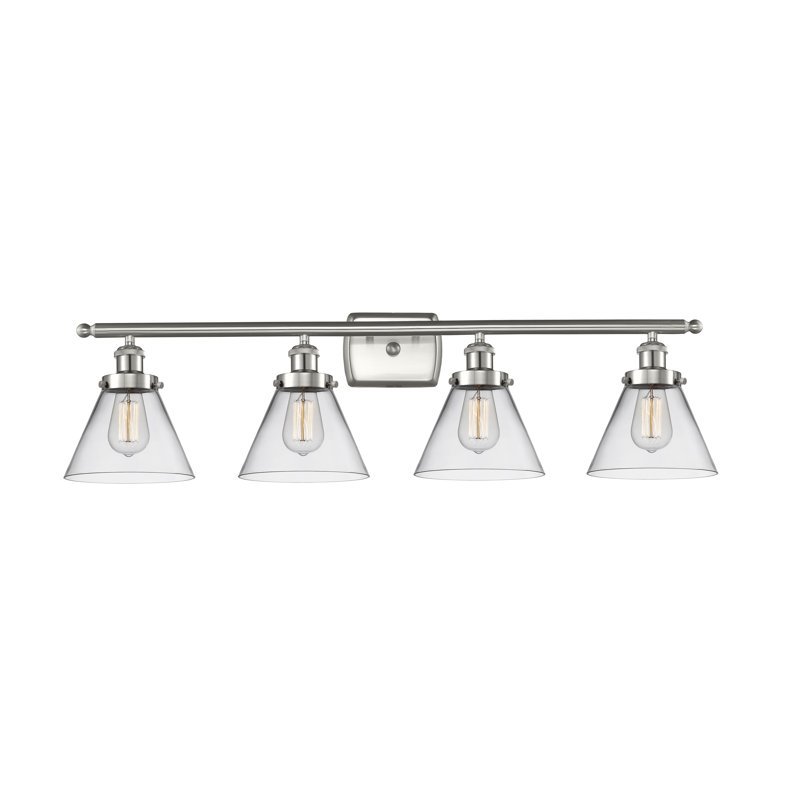 Barre d'éclairage de salle de bain 4 lumières DEL à intensité variable, Nickel satiné brossé