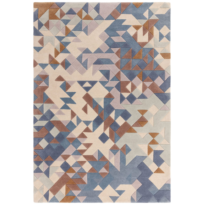 Kinta Pink Area Rug, Rectangle 120 x 170cm, Blue