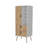 White and Macadamia 2-Drawer Tall Dresser