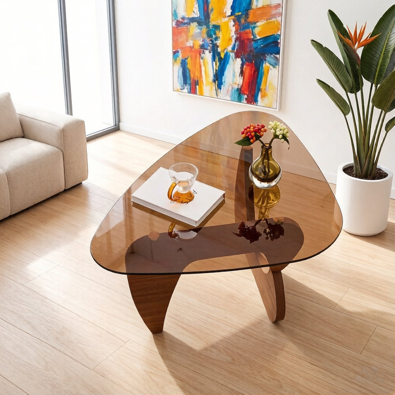 Table basse 35,8 po, 35.8" W X 25.6" D X15.7"H, Brown/Brown