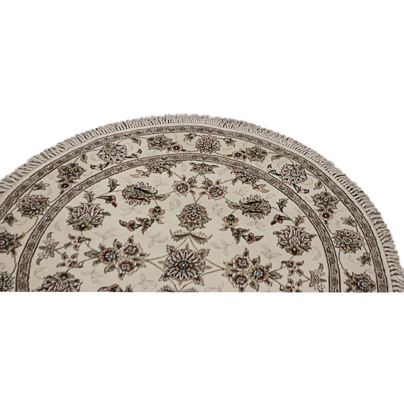 Tapis ivoire noué à la main de haute qualité