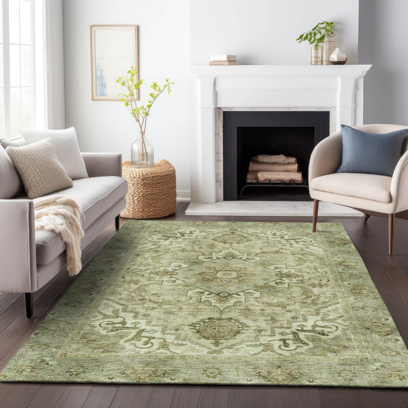 Machine Washable Indoor/Outdoor Colman ACN2164 Global Rug, Rectangle 5' x 7'6"
