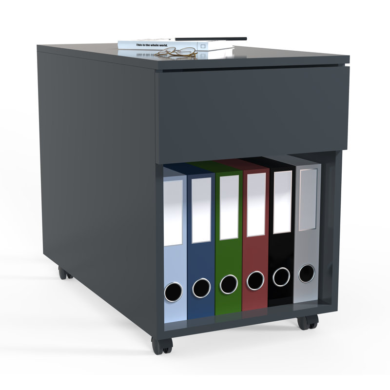 Remedios 39cm Wide File Cabinet, Black, 70cm H x 39cm W x 55cm D