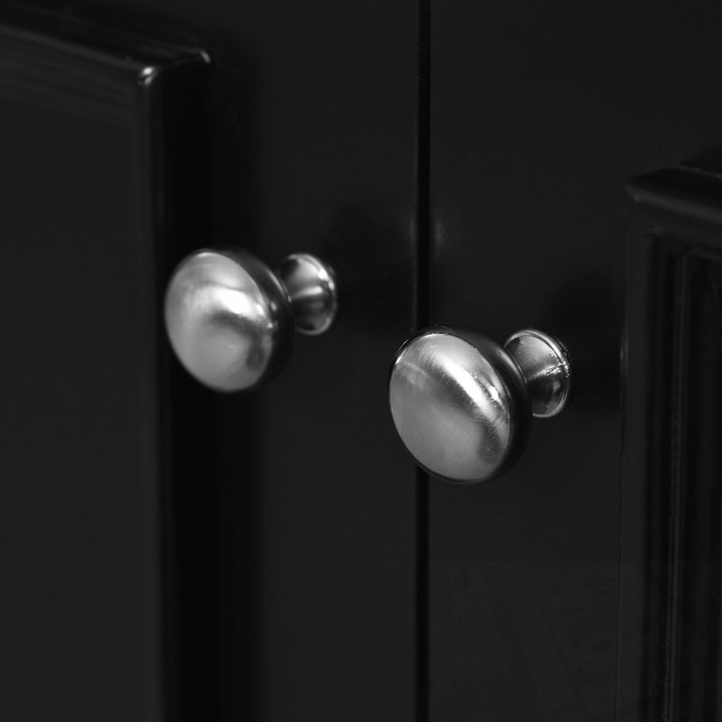Meuble-lavabo avec lavabo, poignÃ©es en mÃ©tal et portes Ã  fermeture amortie, Noir