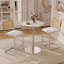 Ensemble de table de bar moderne en pierre frittée avec tabourets en faux rotin