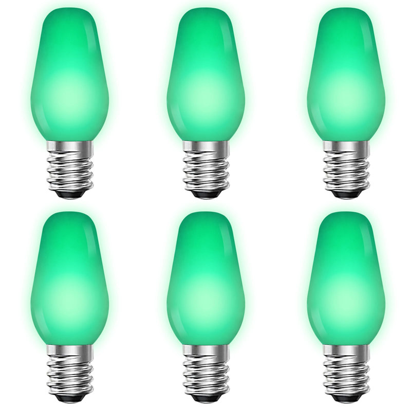 0,5 W, ampoule DEL à intensité variable C7 DEL, base, Vert