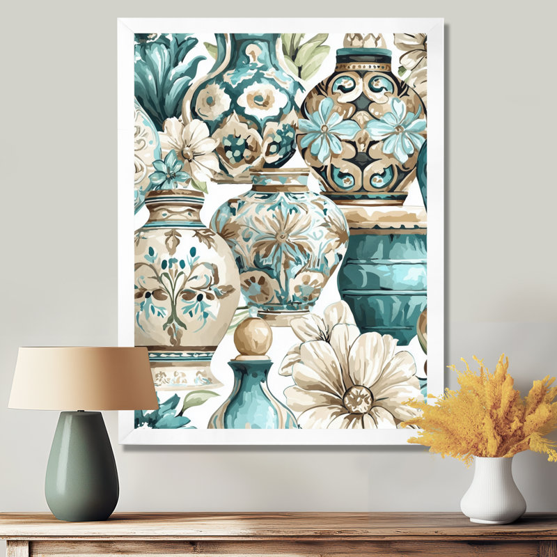 «Green and White», art mural mexicain, Reproduction encadrée d'une seule photo sans pass, H 20 po x l 12 po, Blanc