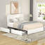 Grand lit plateforme tapissier Livcle Ivory Boucle