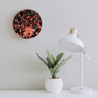 12 x 12 inch Abstract Earthy Red Brown Wall Clock Decorative