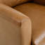 Fauteuil demi-tonneau pivotant à 33 ° en cuir véritable de 33 po de largeur avec structure en bois massif, aucun assemblage requis-286240317