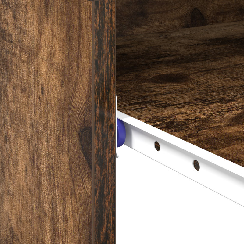 Computer Desk Engineered Wood Compact Simple, Smoked Oak