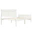 Lit simple blanc - structure de plateforme en bois massif avec tête de lit