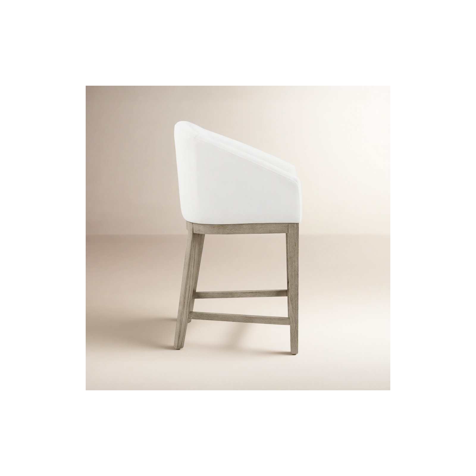 Bethea Counter Stool With Arms, Prestige Pearl Tweed