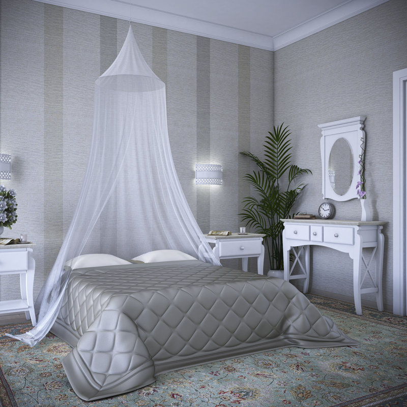 Filet anti-moustique pour lit Lavish Home, blanc