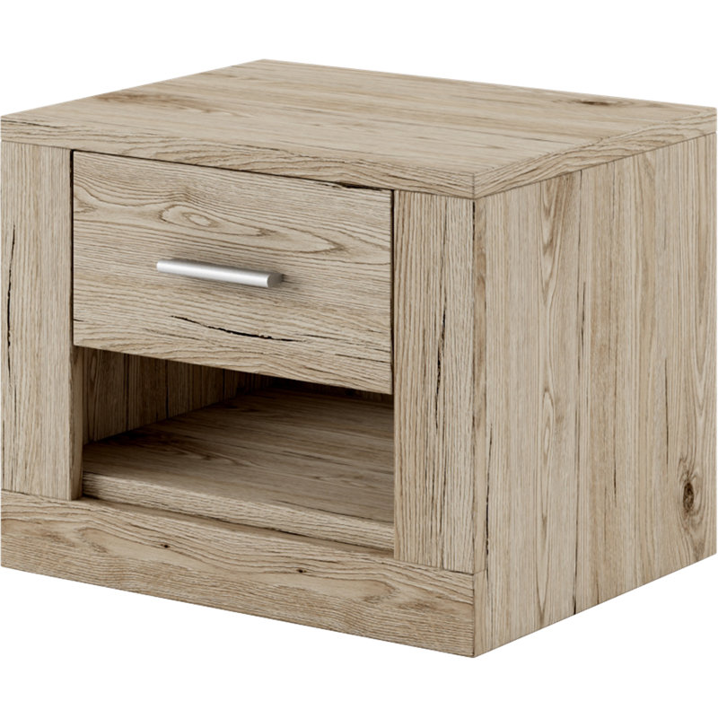 Dashal 50cm W Particle Board / Chipboard Bedside Table, Oak