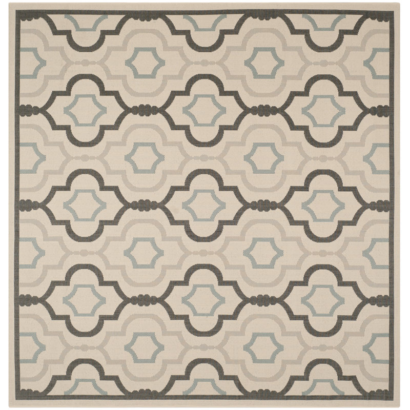 Herefordshire Performance Geometric Indoor/Outdoor Area Rug, Square 7'1"