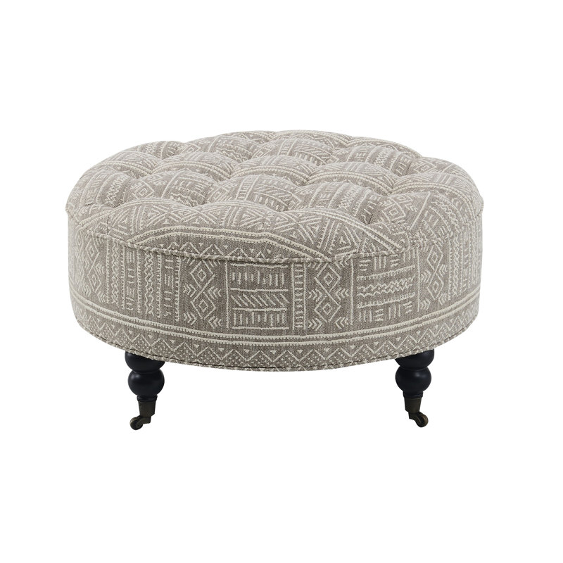 Pouf en tissu à motif Upendo avec roulettes (pouf seulement)