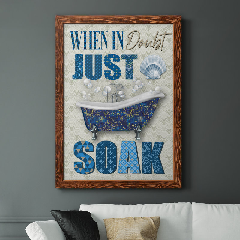 Just Soak - Art textuel sur toile, H 37,5 po x l 27,5 po x P 1,5 po, Cadre en érable