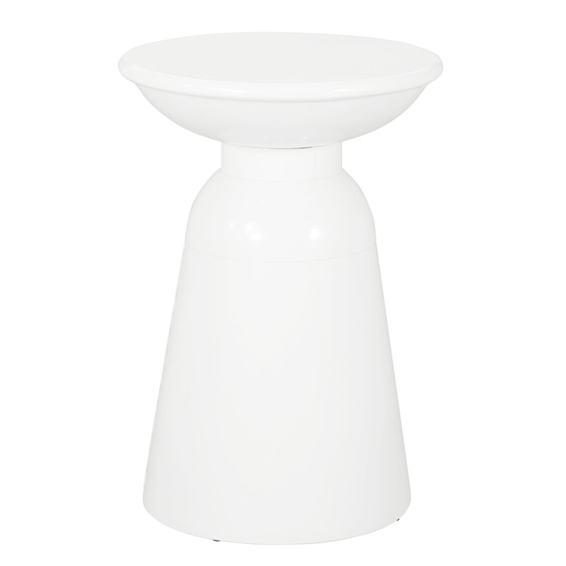 Table de bout d'extérieur en métal - grande, moderne et chic, blanche, fer, 14,68 po X 20,71 po, sans assemblage, Blanc