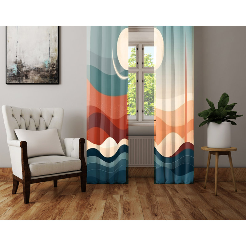 Paire de rideaux semi-transparents en polyester Beyhan, L 56 po x L 78 po
