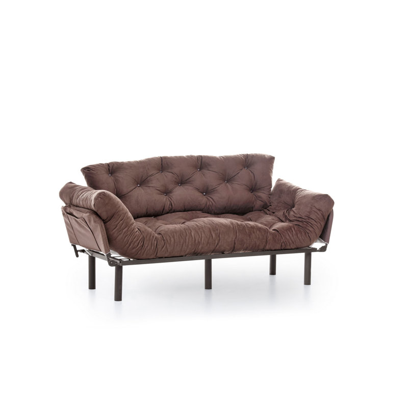 88.58" Upholstered Sleeper Sofa, Brown