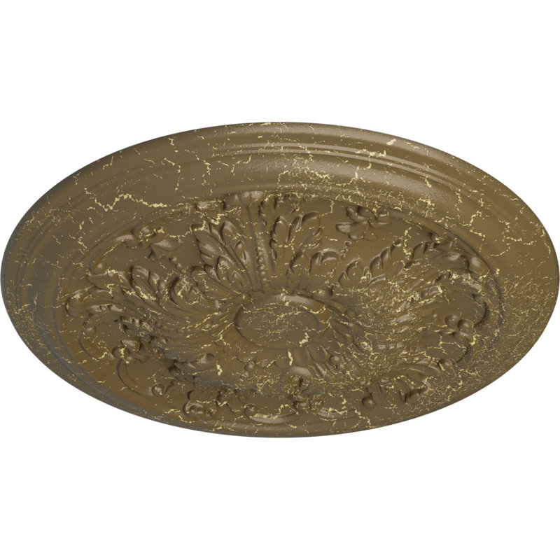 Médaillon de plafond Endurathane Damon, DE 20 po x P 1 1/2 po (convient aux auvents jusqu'à 3 3/8 po), fini craquelé de boue du Mississippi peint à la main
