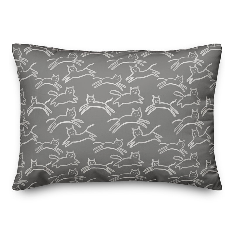 Coussin décoratif , H 14 po x l 20 po, Gris