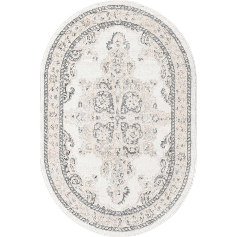 Anjelita Oriental Indoor Rug, Oval 4' x 6'